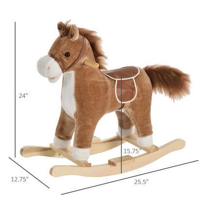 Chestnut Rocking horse with Sounds, Moving Mouth, Wagging Tail