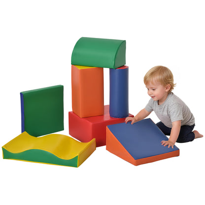 7 Piece PU Leather Soft Play Modular Crawling & Climbing Play Set