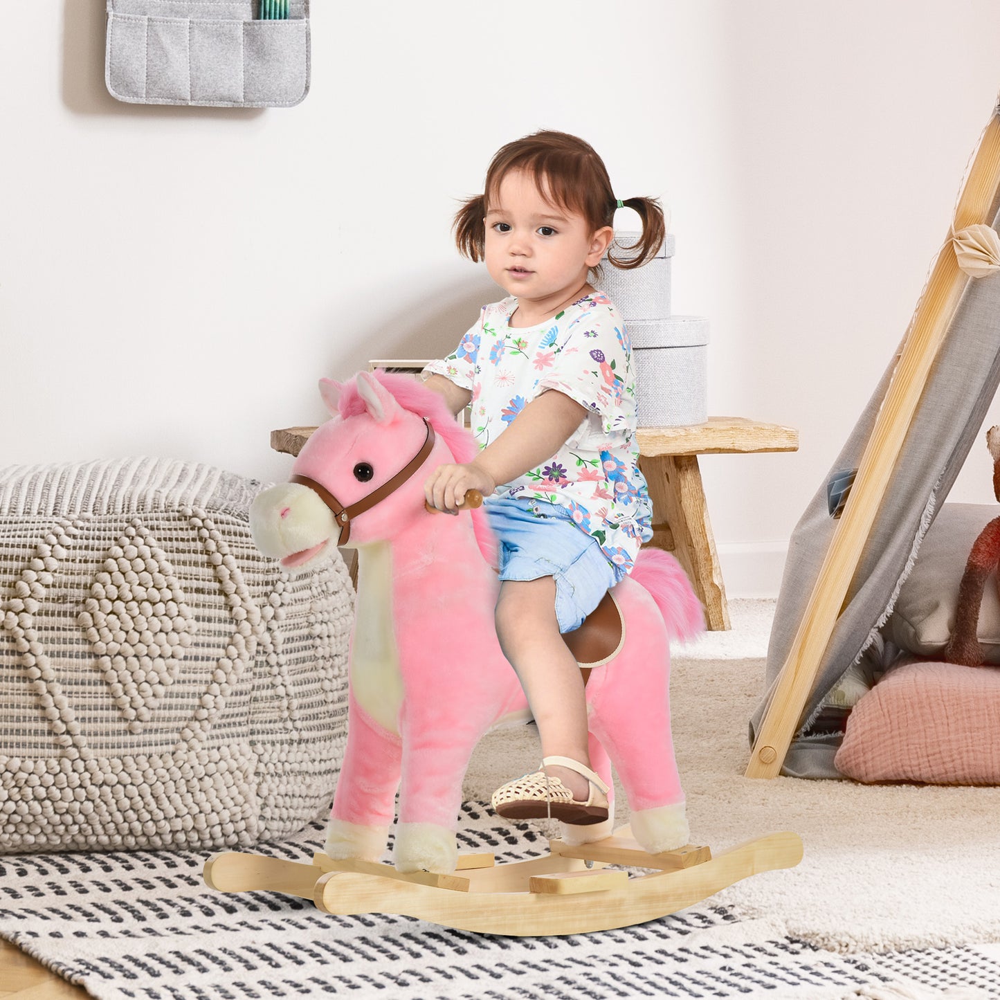 Pink Pony Rocker with Sounds, Moving Mouth, Wagging Tail