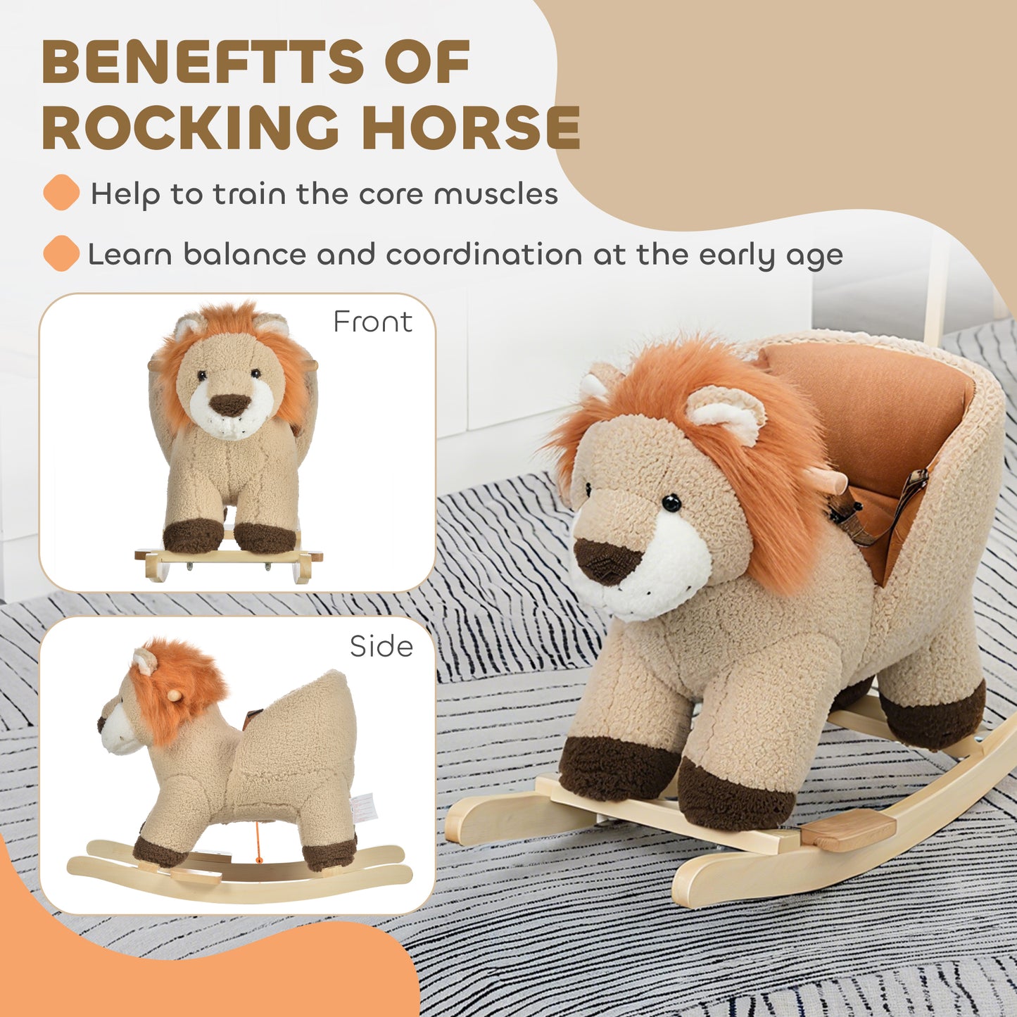 Rocking Lion with Sounds and Seat Belt