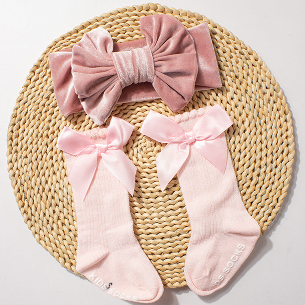 Velvet Headband And Sock Set