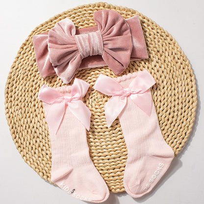 Velvet Headband And Sock Set