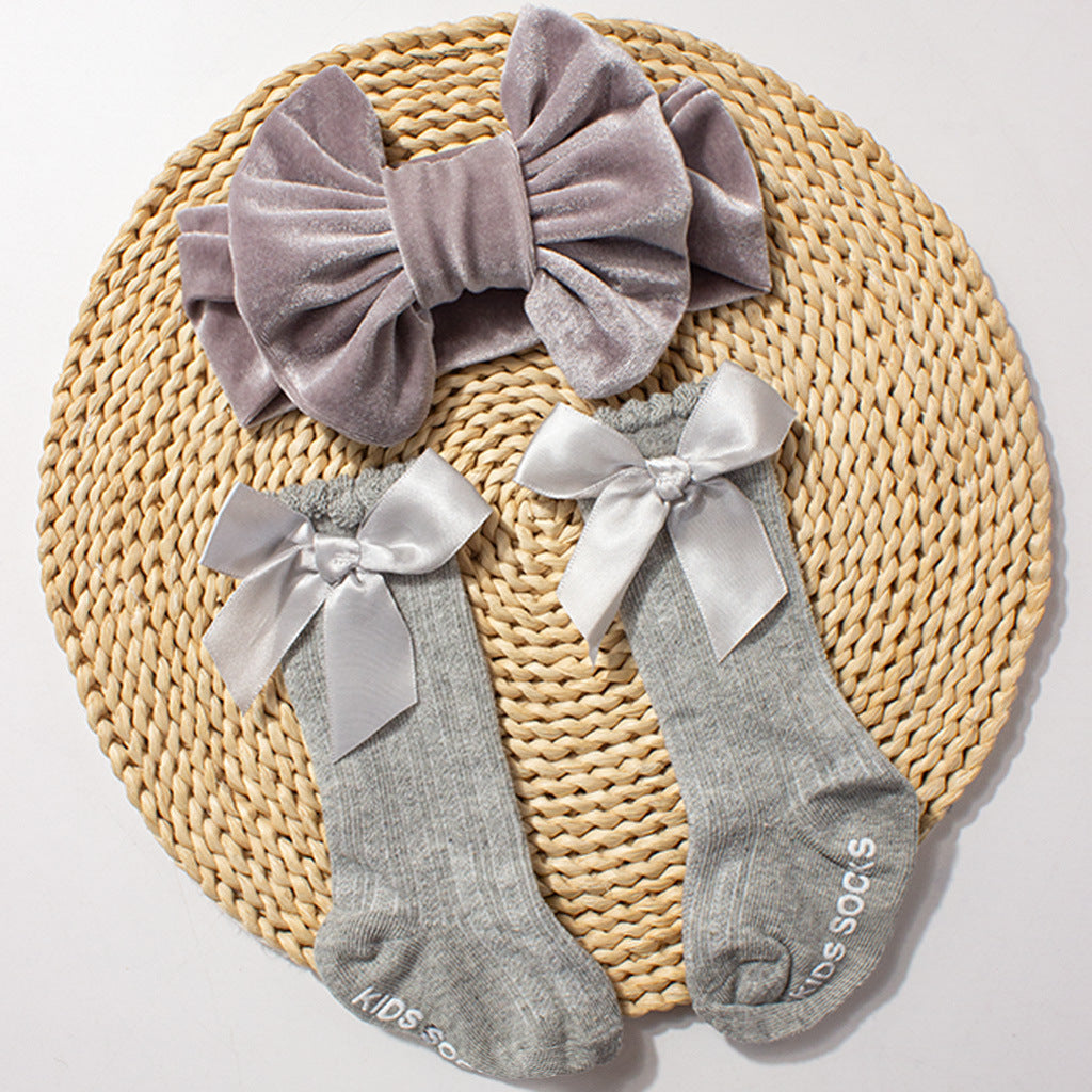 Velvet Headband And Sock Set