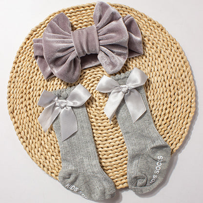 Velvet Headband And Sock Set