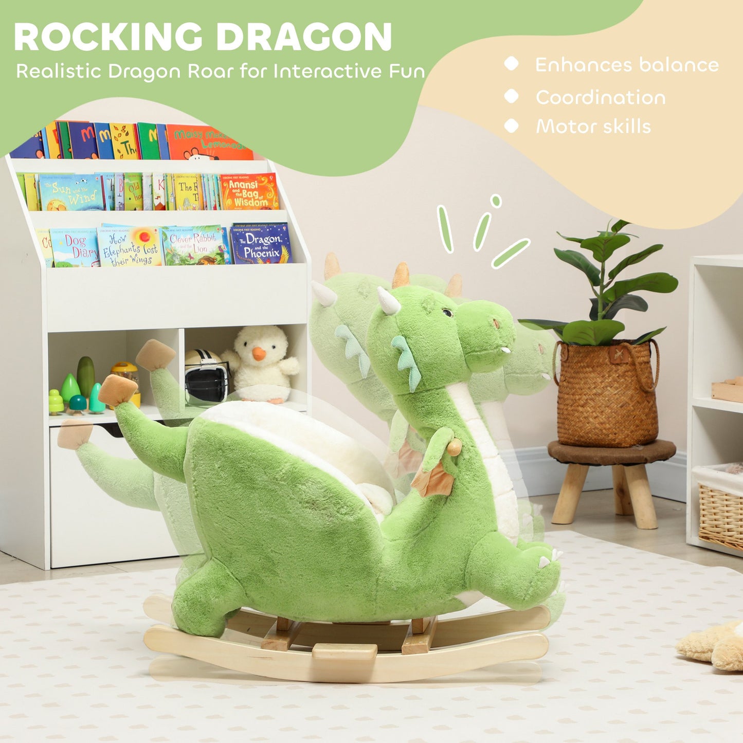 Rocking Dragon with Realistic Dragon Roar and Safety Belt