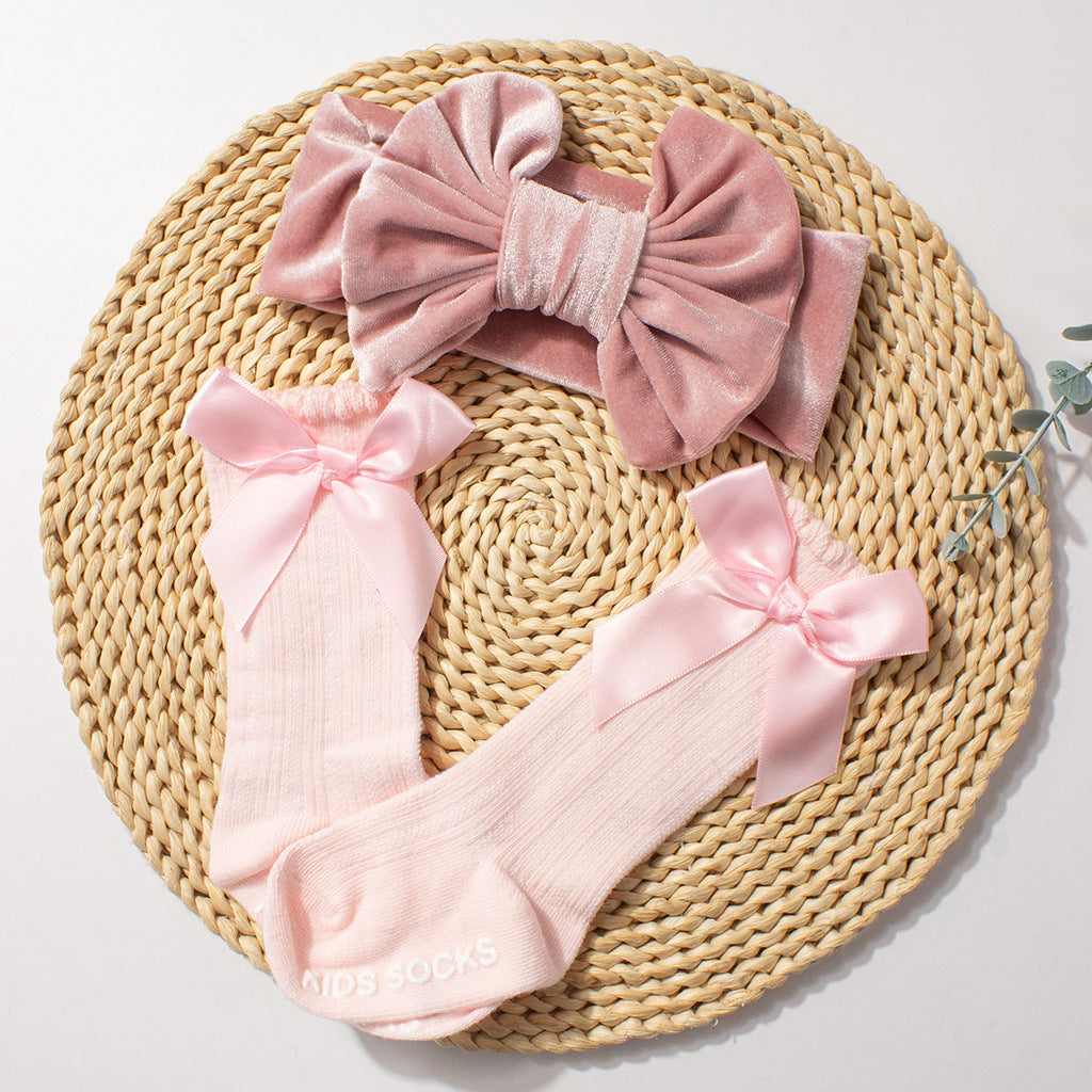 Velvet Headband And Sock Set
