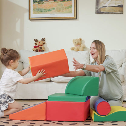7 Piece PU Leather Soft Play Modular Crawling & Climbing Play Set