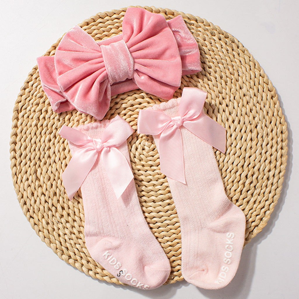 Velvet Headband And Sock Set
